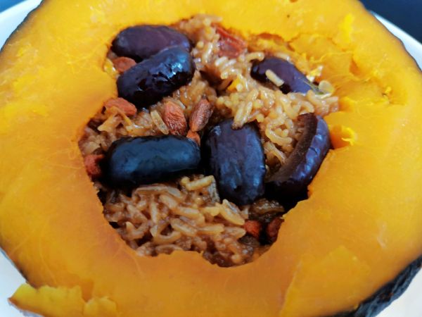 贝贝南瓜糯米饭年夜饭,贝贝南瓜红糖糯米饭教程