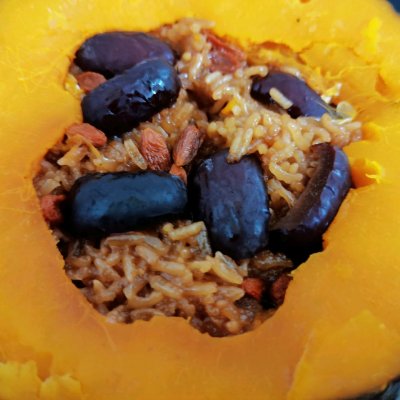 贝贝南瓜糯米饭年夜饭,贝贝南瓜红糖糯米饭教程