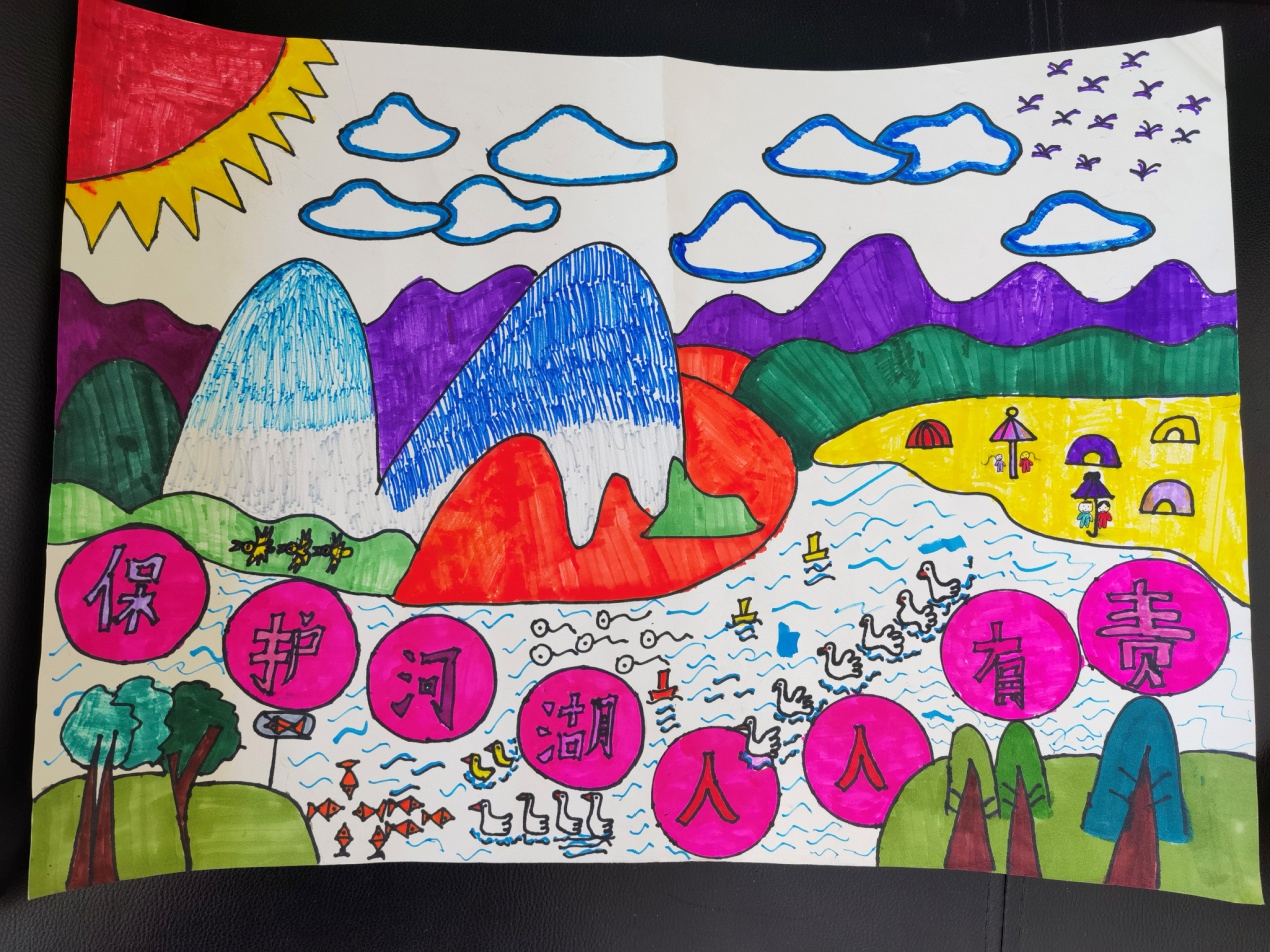 保护美丽河湖创建文明城市绘画,保护美丽河湖绘画大全五年级