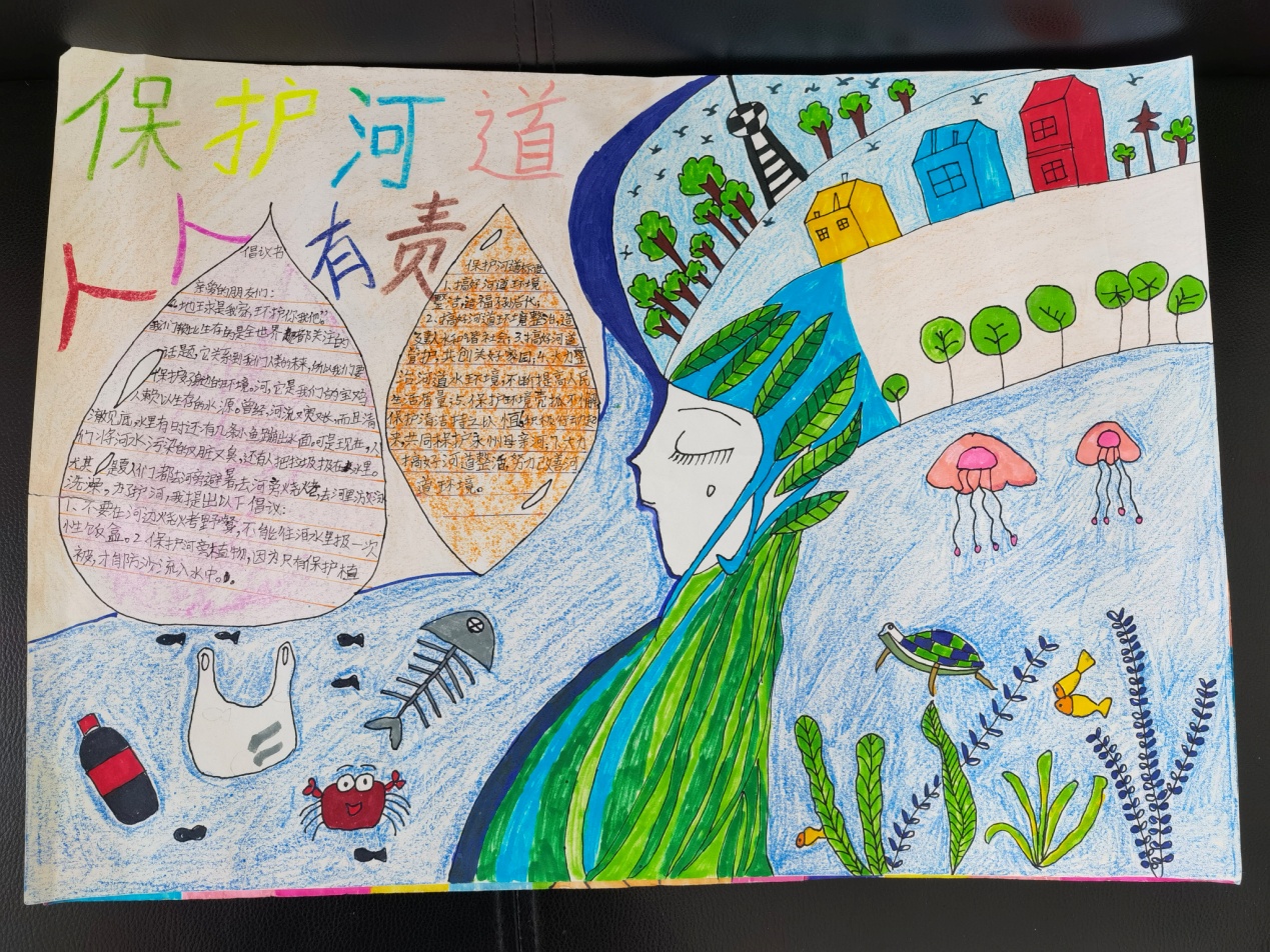保护美丽河湖创建文明城市绘画,保护美丽河湖绘画大全五年级