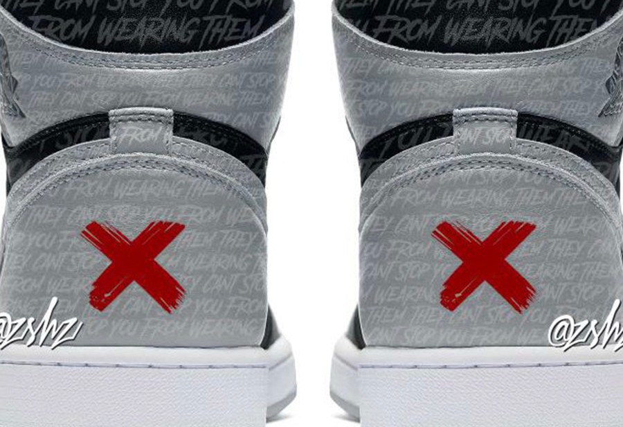 后跟带x的袜子,后跟带飞人logo的aj1