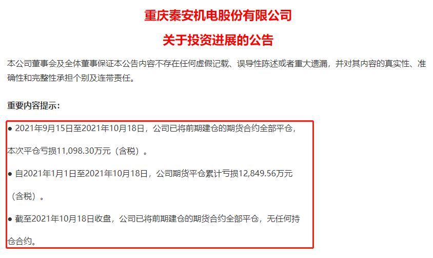 上市公司做期货巨亏,炒期货亏损的上市公司
