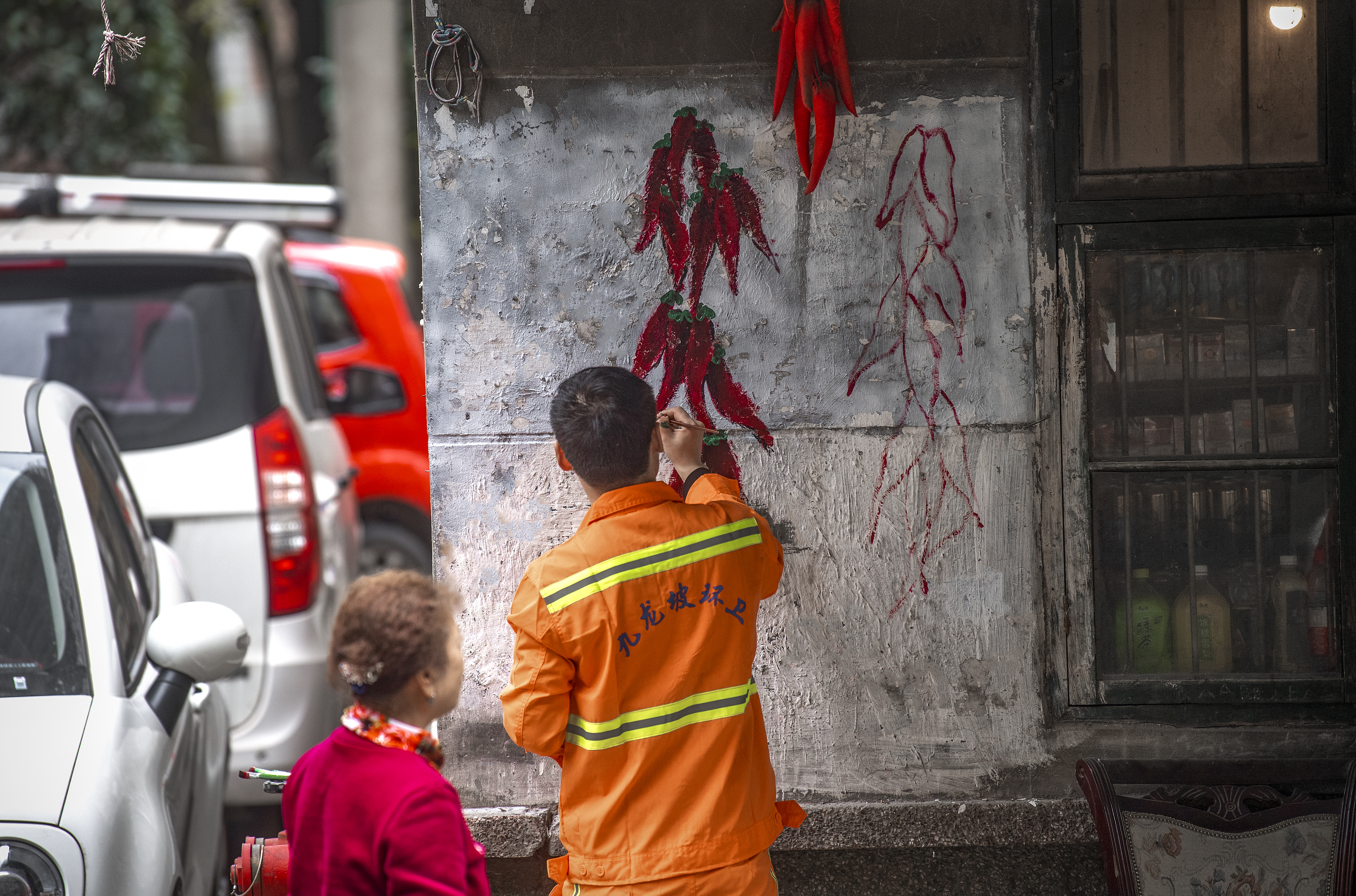 爱劳动爱卫生的绘画,环卫工热爱画画