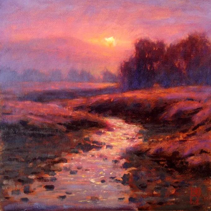 光感特别强的油画风景作品,厚重浓艳的油画风景很浪漫很美