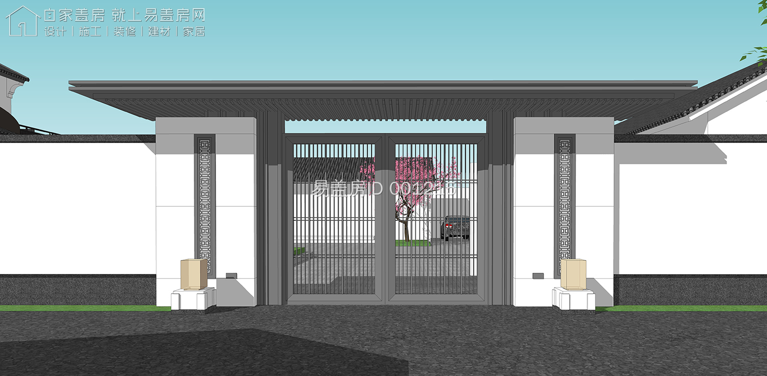 带地下室的二层农村小院别墅,简单大气带庭院的二层乡下房屋