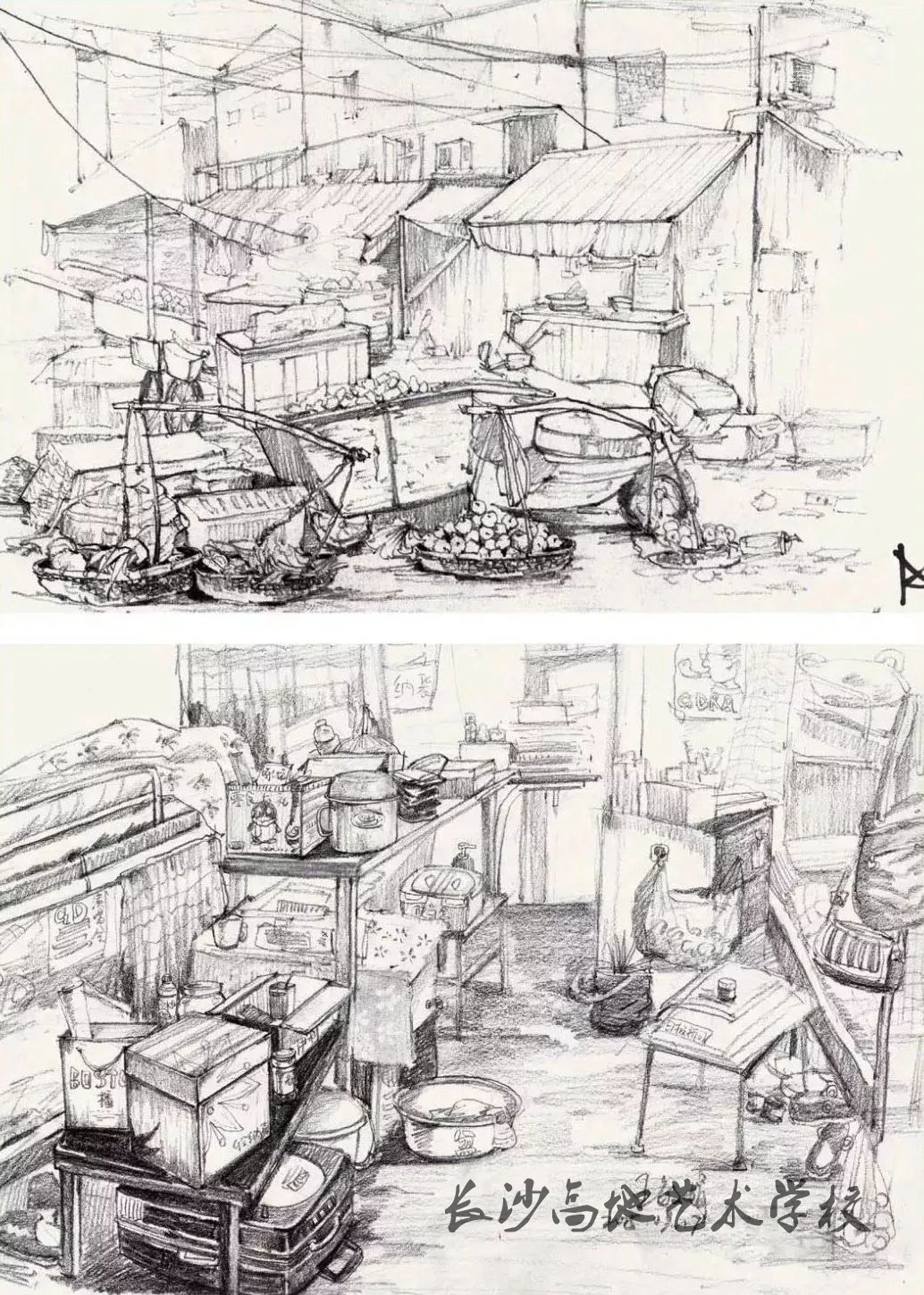 校考速写场景默写技巧,速写校考风格