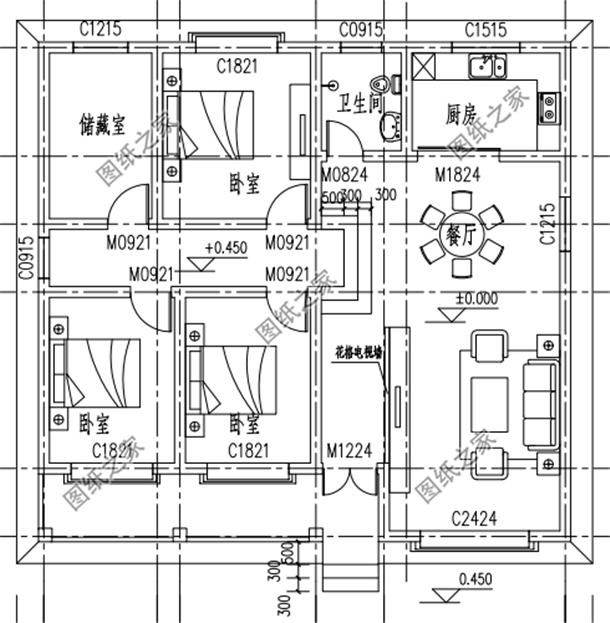 农村一层自建房简易户型推荐,农村一层简易小户型自建房户型图