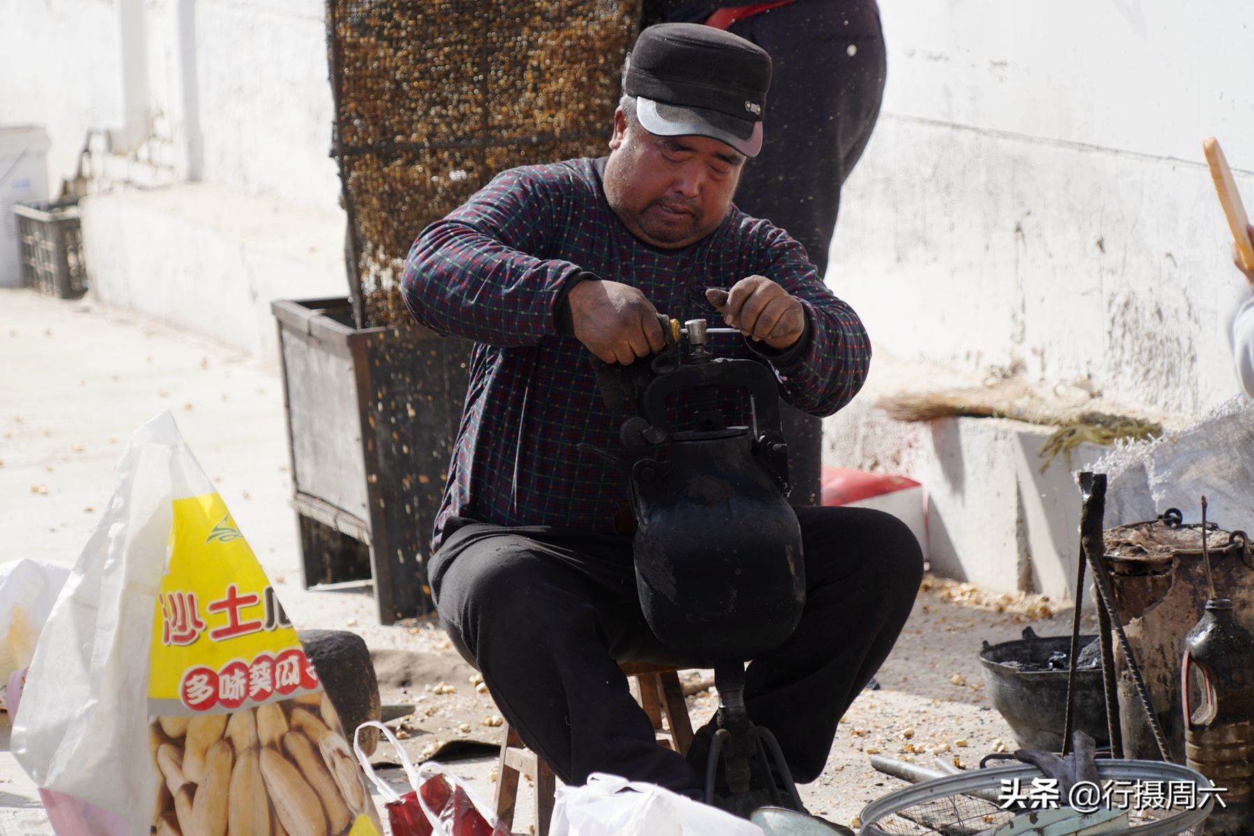 农村新型全自动爆米花机,纯手工打造老式爆米花机