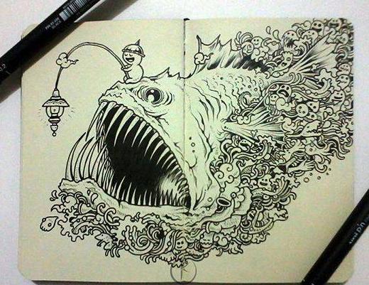 针管笔画向日葵,针管笔画100幅欣赏