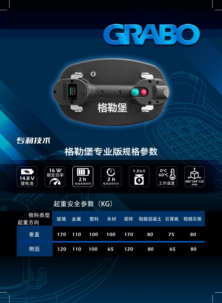GRABO专业提供混凝土大理石地砖吸盘搬运工具全国联保