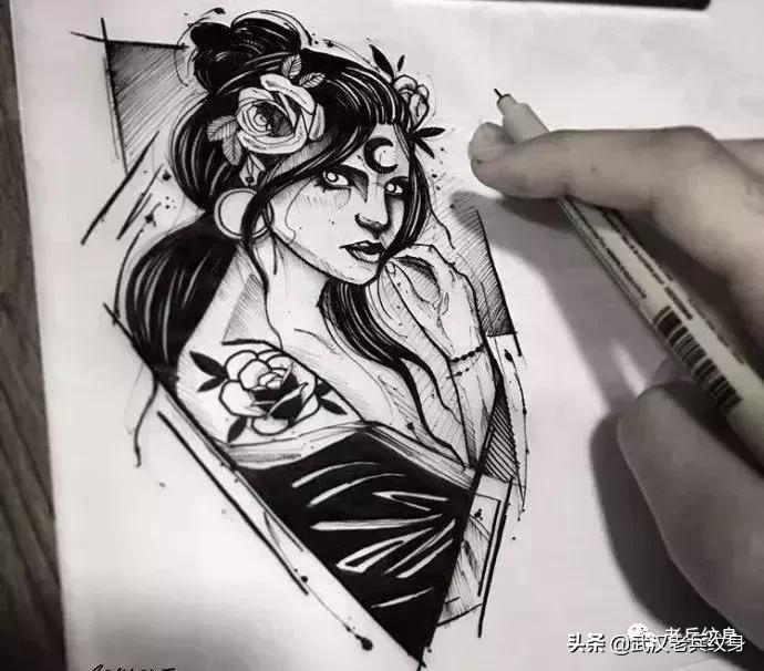 水墨纹身小图片大全,将军水墨风纹身汉字