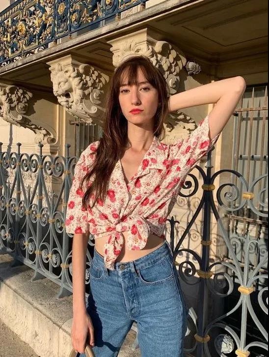 衬衫和牛仔裤怎么穿,衬衫阔腿牛仔裤穿搭