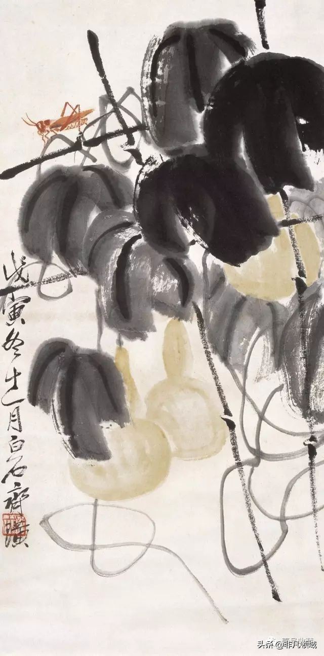 齐白石葫芦作品,齐白石葫芦寓意