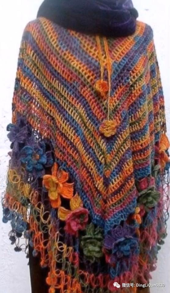 披肩围巾两用针织方法,针织时髦的新型披肩