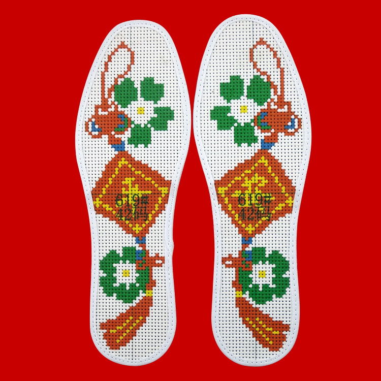 小娃娃绣花鞋垫,两根针线绣花鞋垫