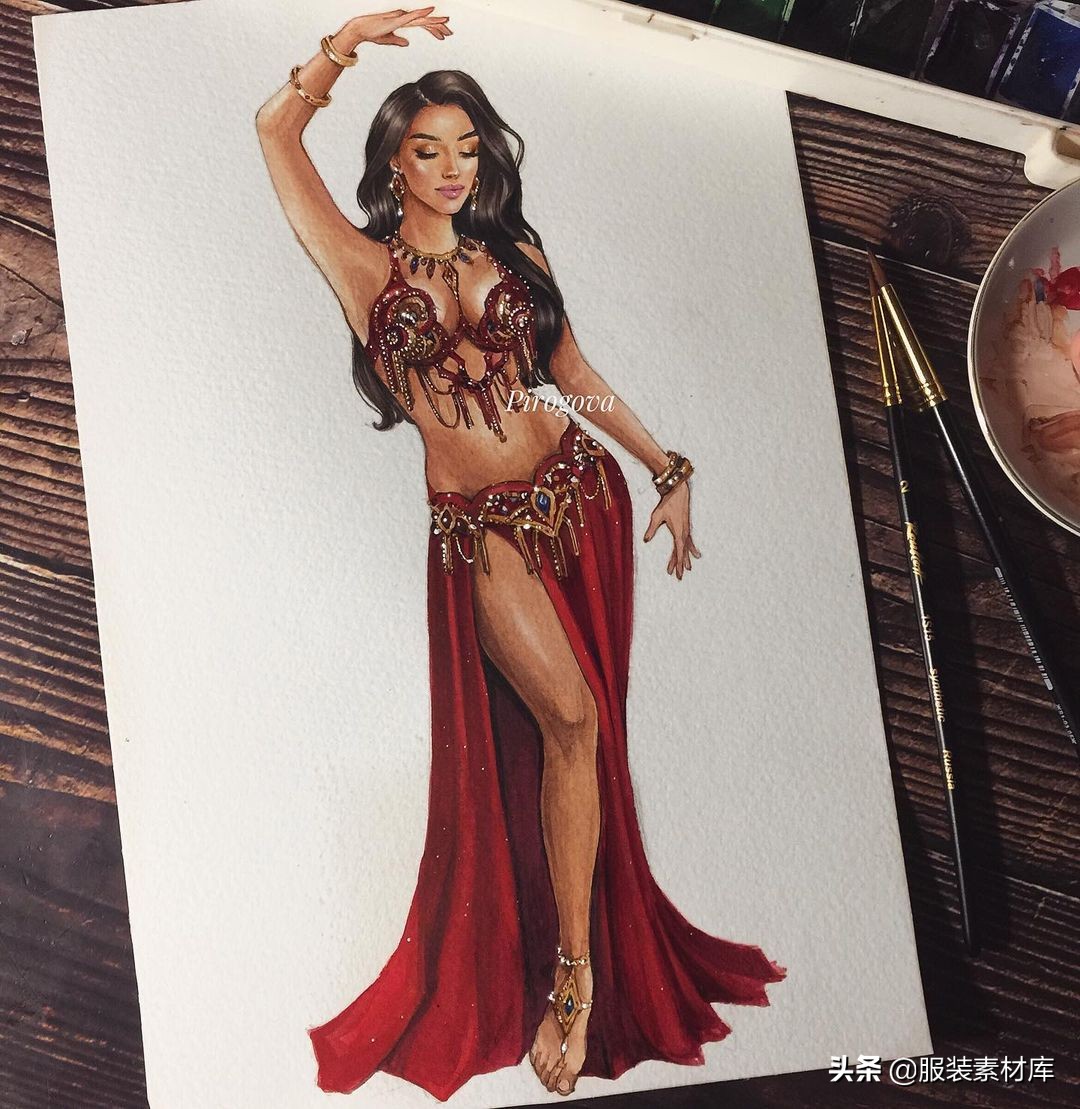 100幅手绘画图片大全,时装画手绘100例书