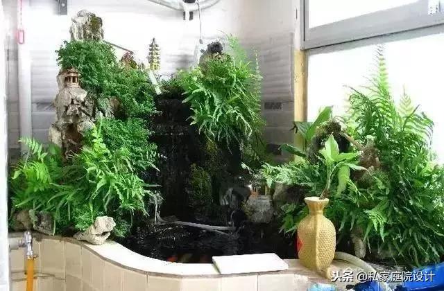 一米宽的阳台怎么设计鱼池假山,上海阳台流水假山鱼池景观设计