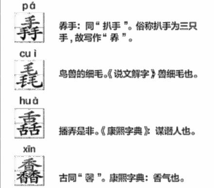 带有三叠字的生僻字有哪些,这些三叠字大家都认识吗