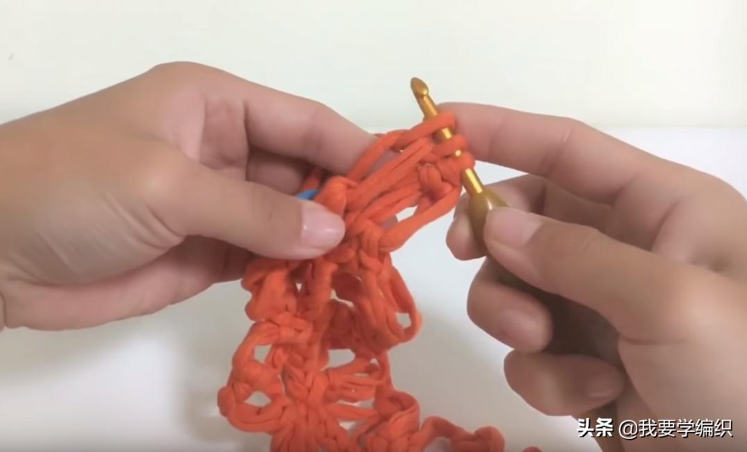 钩针花边袋,手提袋的钩织方法