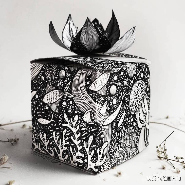 手绘插画黑白风针管笔小插画,手绘100多幅针管笔黑白插画分享