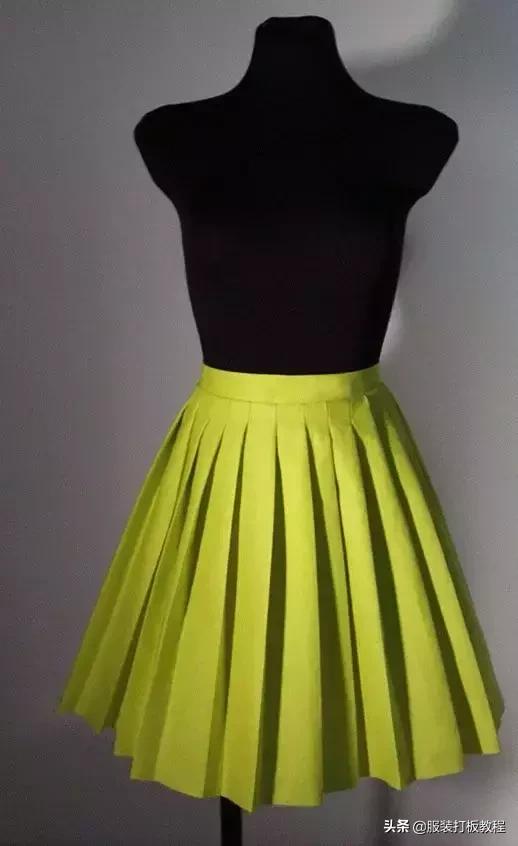 工字褶裙打版结构图,连腰工字褶裙打版