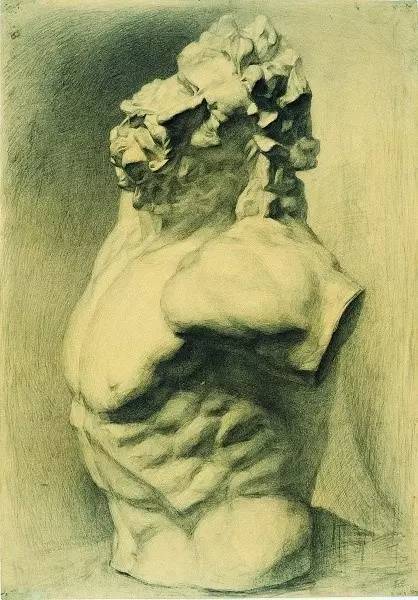 素描石膏像写生作品,素描石膏像面部刻画