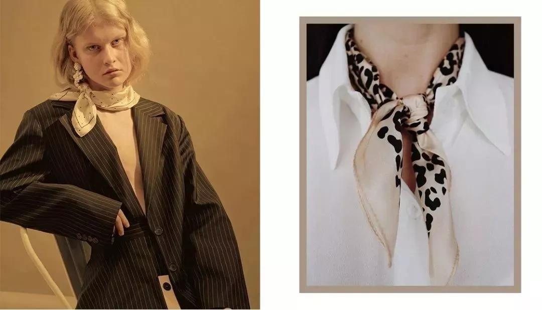 戴丝巾的气质女人,女士小丝巾气质打法