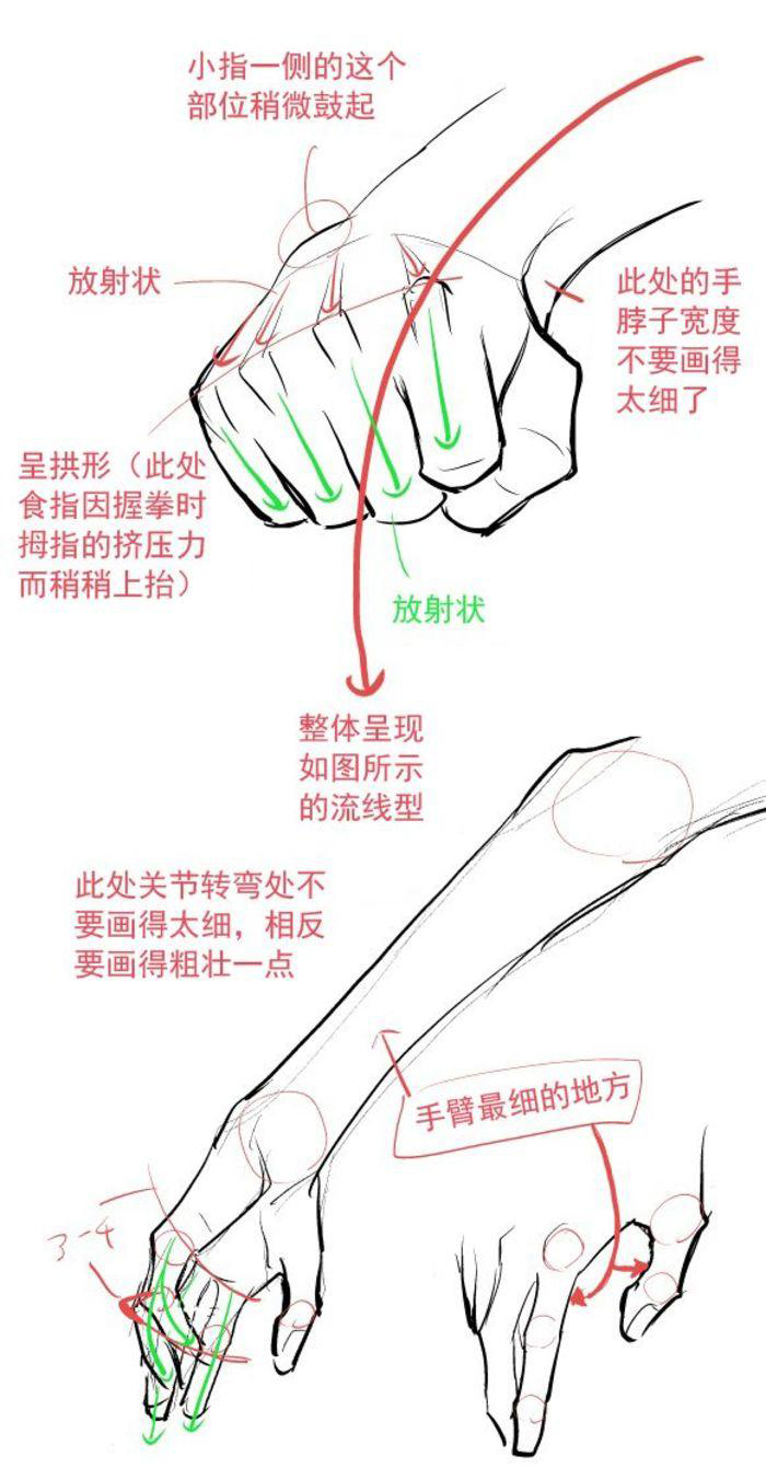 画动漫人物女生的手部教程,动漫人物的手怎么画简单又漂亮