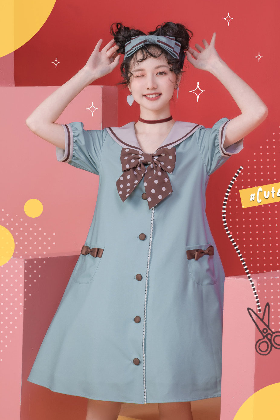 显瘦蓝色lolita夏季,好看显白凉快的lolita