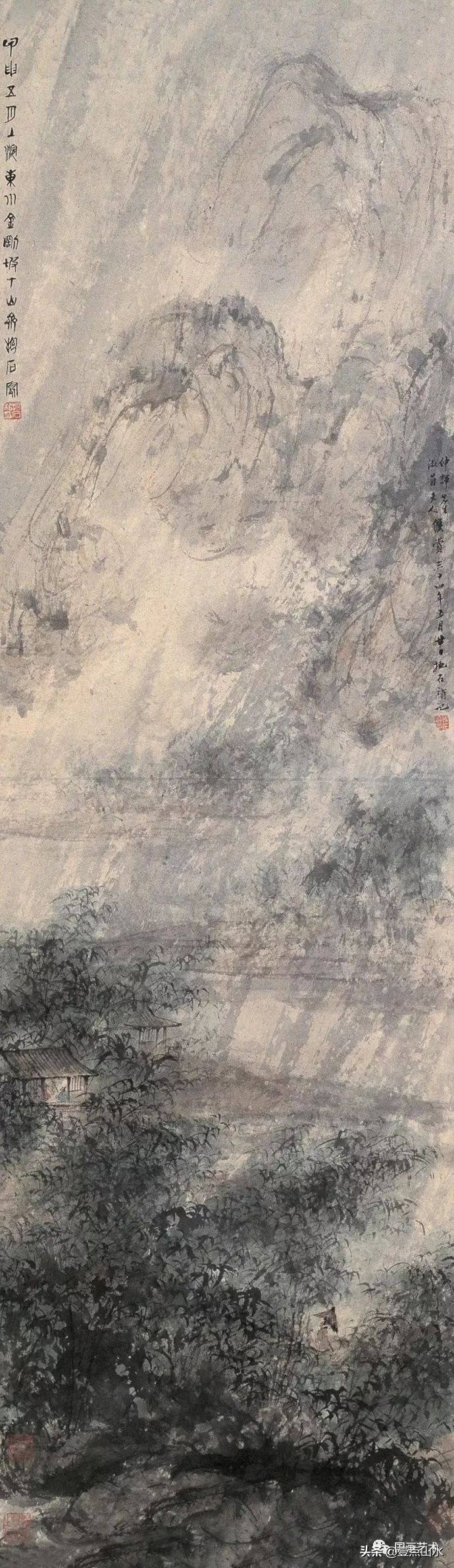 傅抱石山水全集,酣畅淋漓水彩画作品