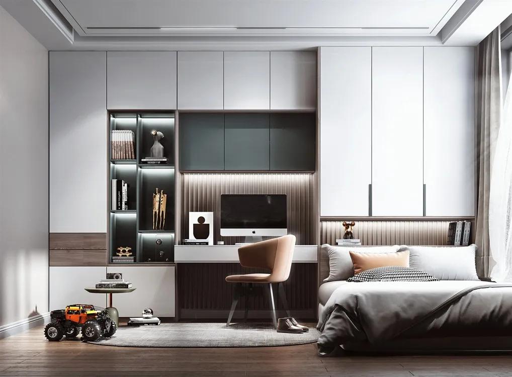 以后流行的卧室设计,大卧室不做衣柜布局设计