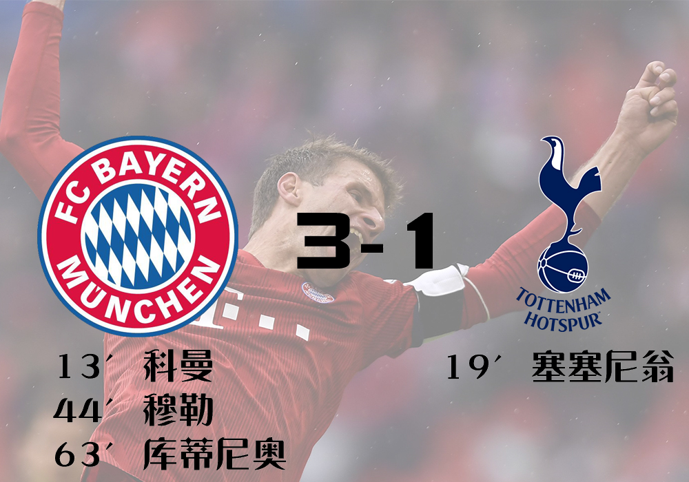 拜仁7比2热刺谁才是伦敦之王,欧冠球评