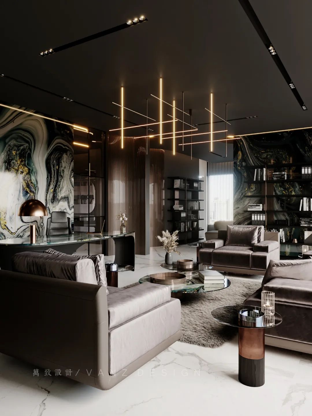 高档董事长办公室装修案例欣赏,董事长办公室豪华装修现代感