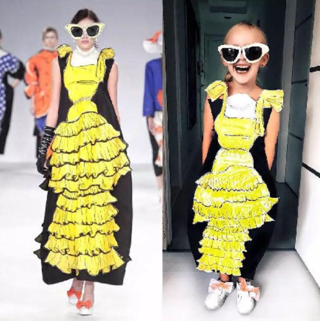 走红网络的妈妈再出奇招，用这些东西为娃做礼服，网友：心灵手巧