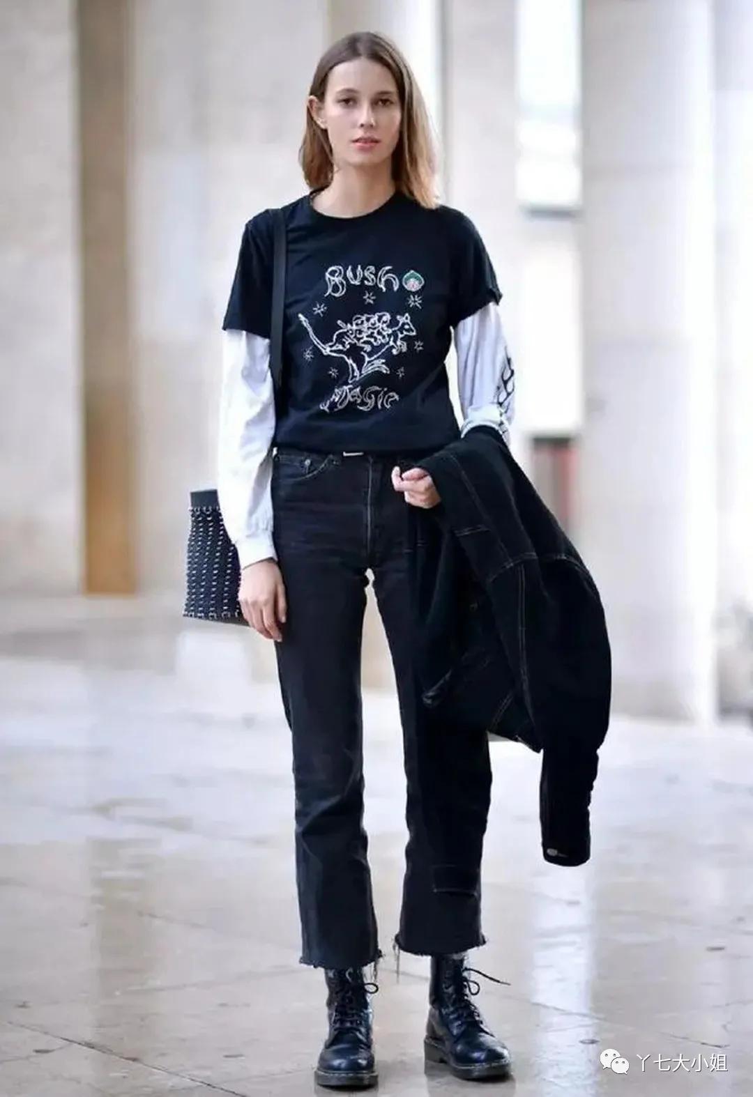 夏季衬衫和t恤叠穿方法,学t恤叠穿混搭法