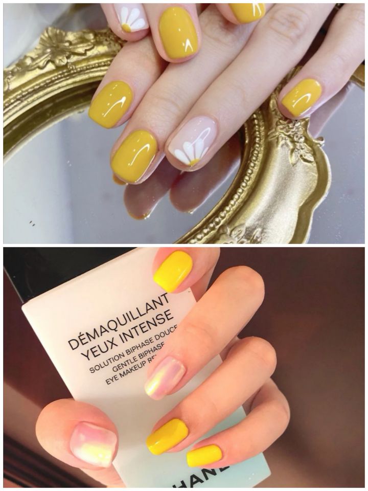 黄色美甲图片简称“黄片”