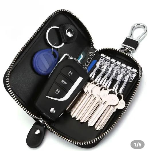 钥匙扣真皮小钱包,小型多功能钥匙包真皮