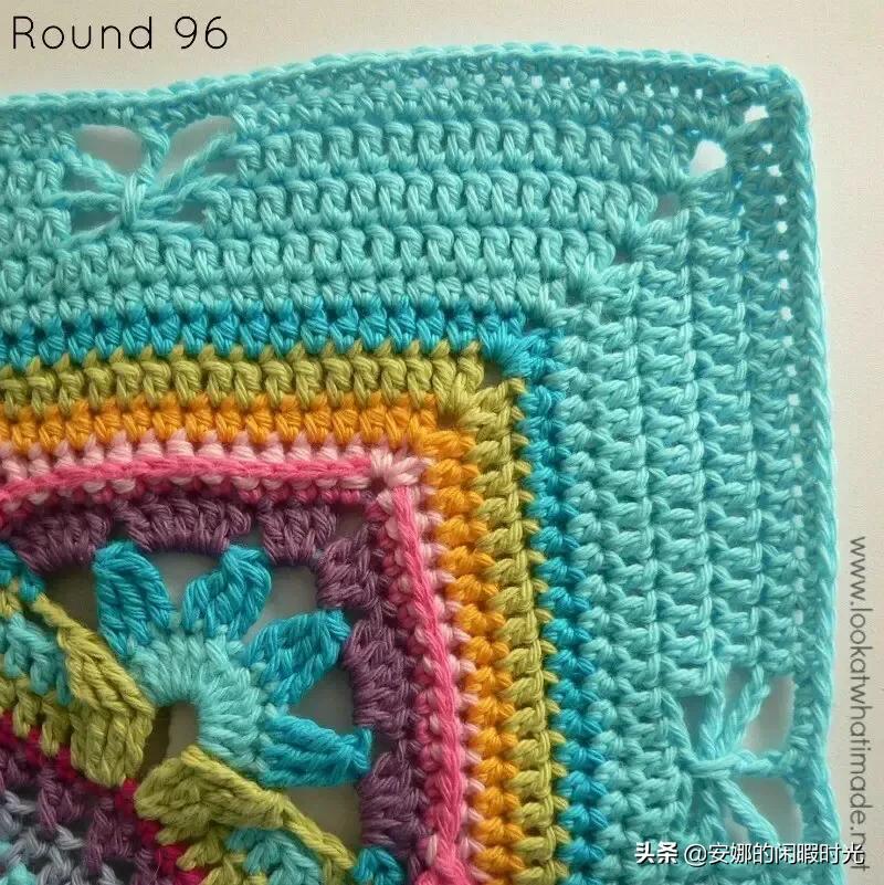 曼陀罗毯子编织教程,苏菲花园曼陀罗毯子钩法高清图解