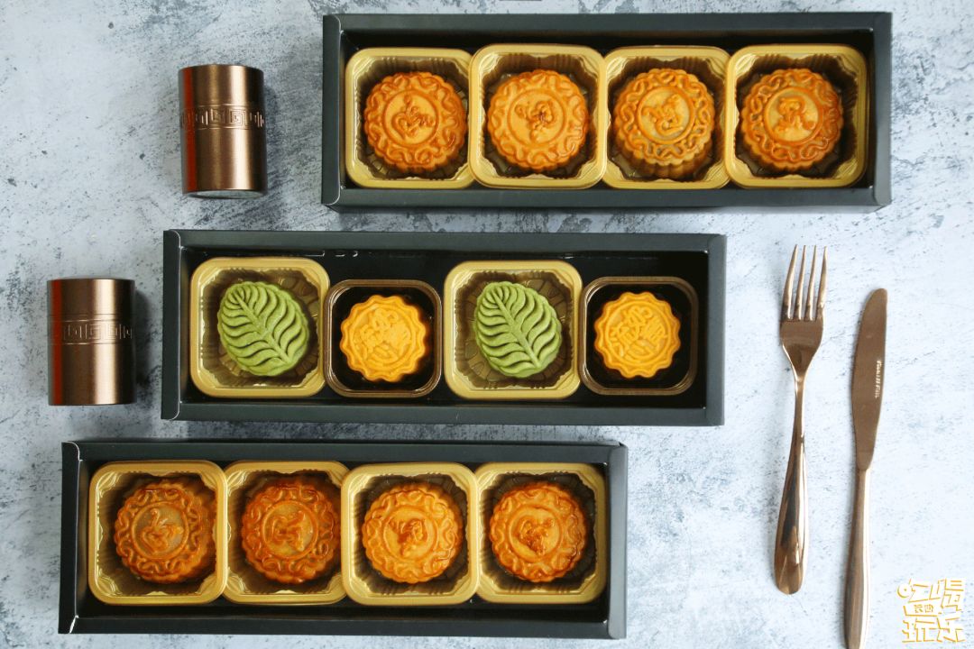 最好吃的月饼健康解馋,吃各种各样的超多月饼全部吃完