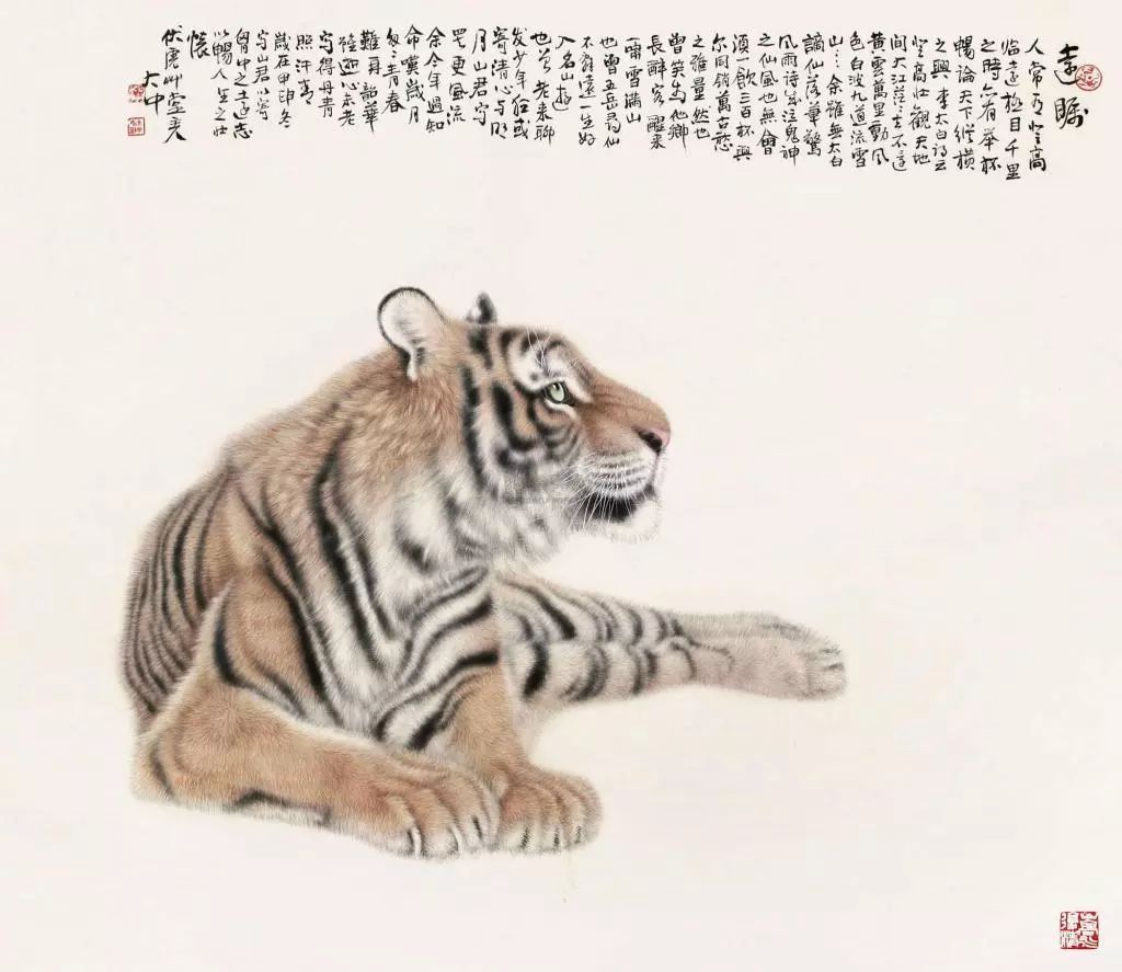 他笔下的虎充满了人的柔情与善意