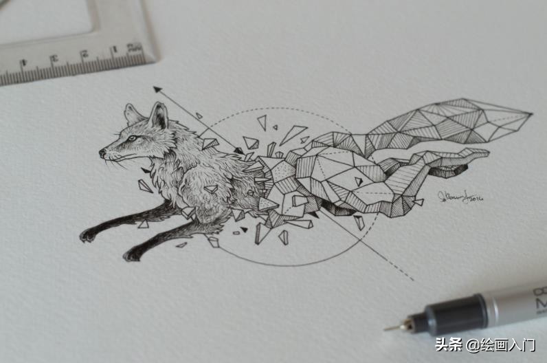 插画铅笔手绘小动物,针管笔手绘黑白画设计