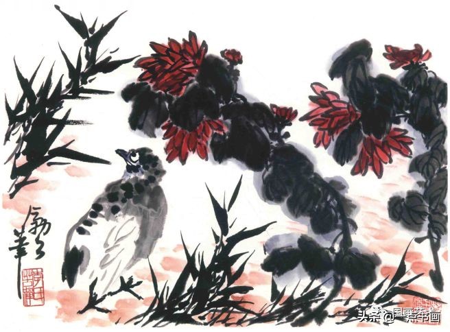 李苦禅画梅作品,李苦禅的菊花国画作品图片