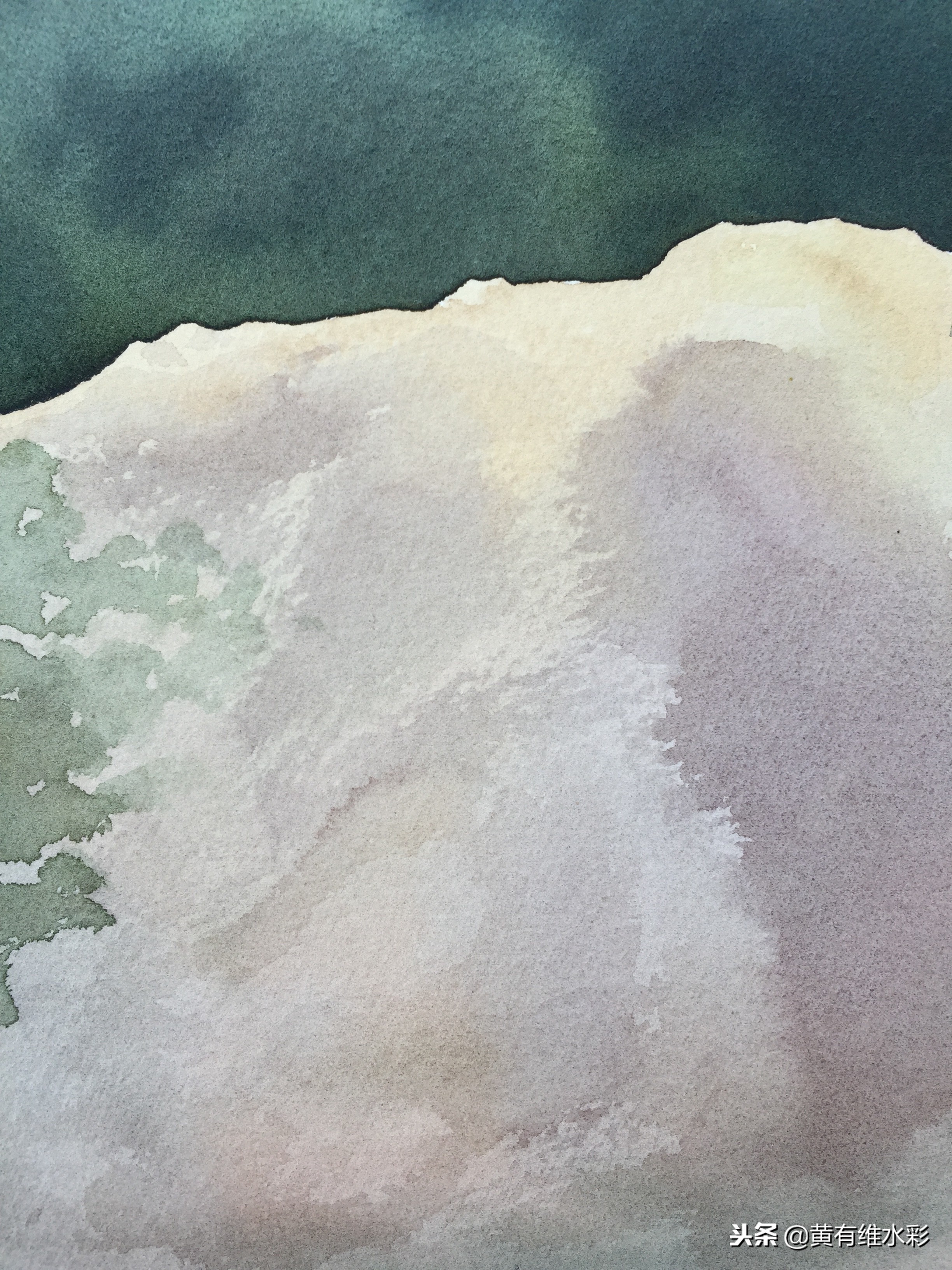 石头水彩风景画,石头水彩画入门教程视频