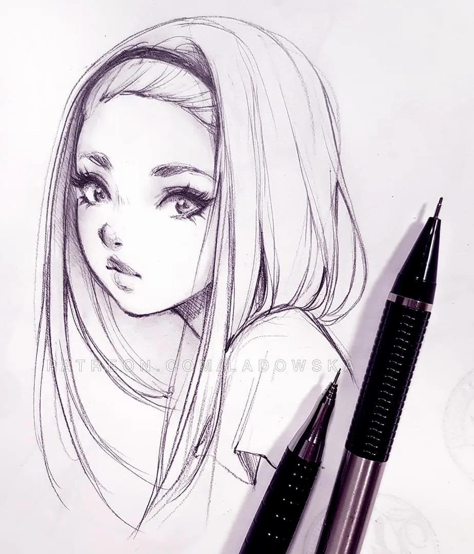 软萌可爱的动漫美少女怎么画,画可爱的动漫美少女特别简单