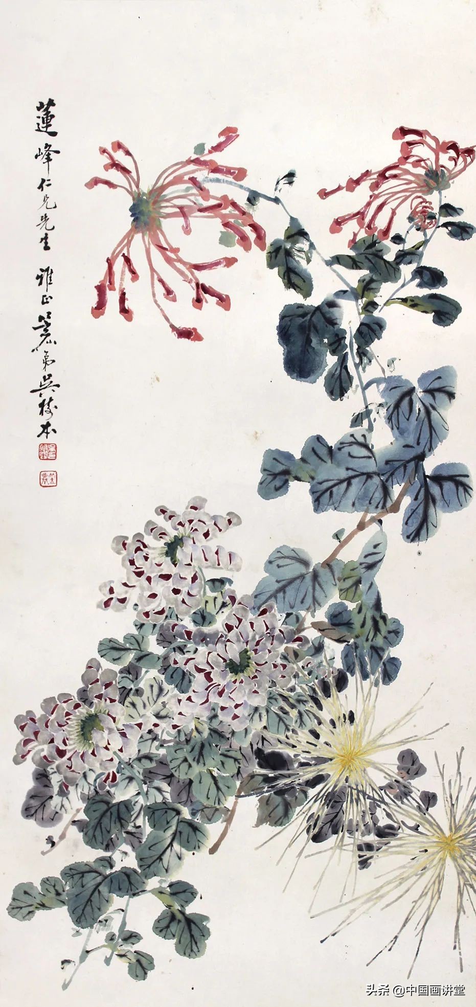 写意冬荷国画作品,金丝菊写意国画作品欣赏