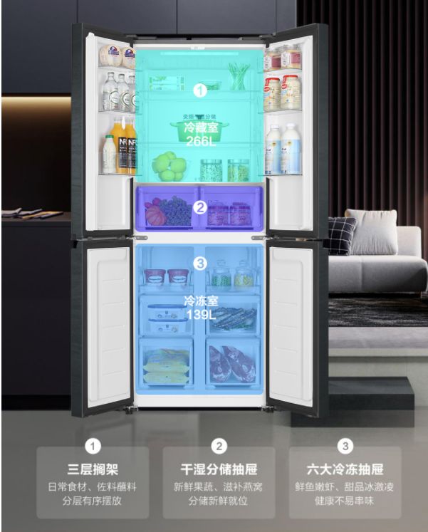 双开门冰箱和十字四门冰箱哪个好,十字冰箱好还是对开门冰箱好