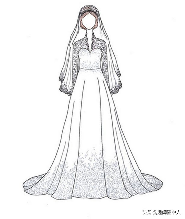 各种款式的婚纱手稿图,人鱼婚纱设计手稿