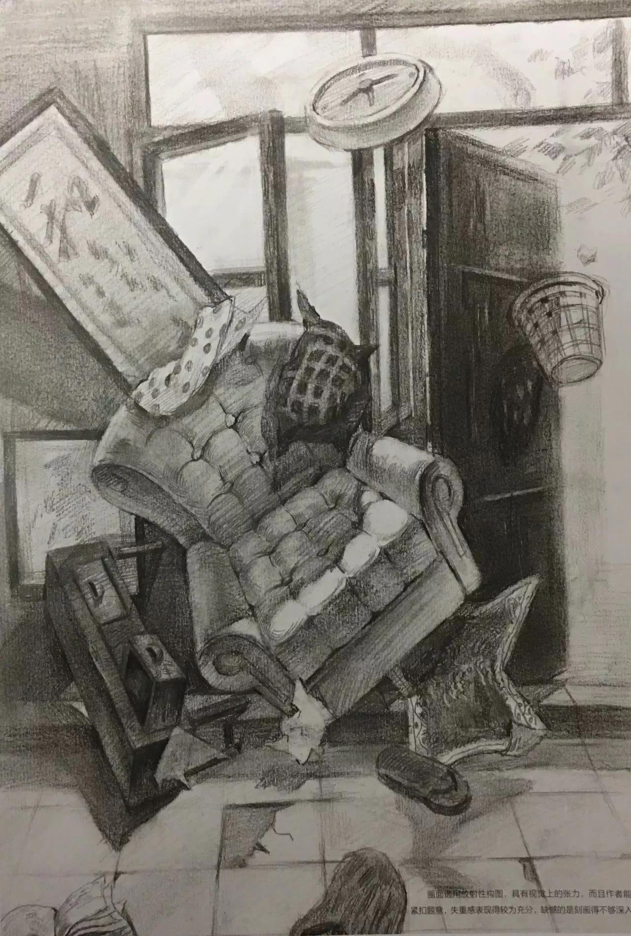 清华校考场景素描高分卷,清华素描场景高分卷技法