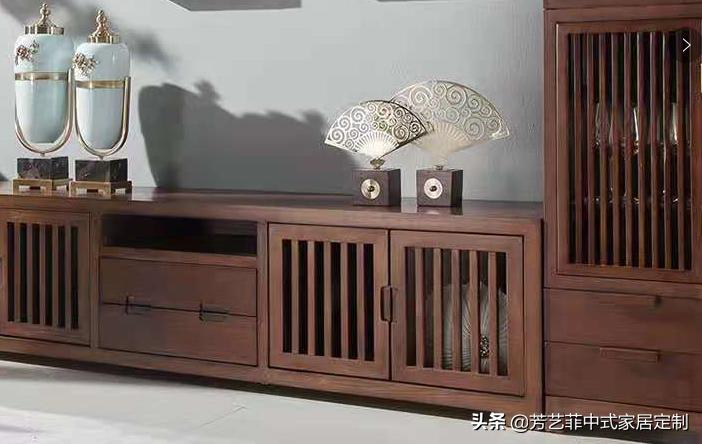 新中式客厅电视柜效果图,餐厅客厅电视柜隔断柜新中式