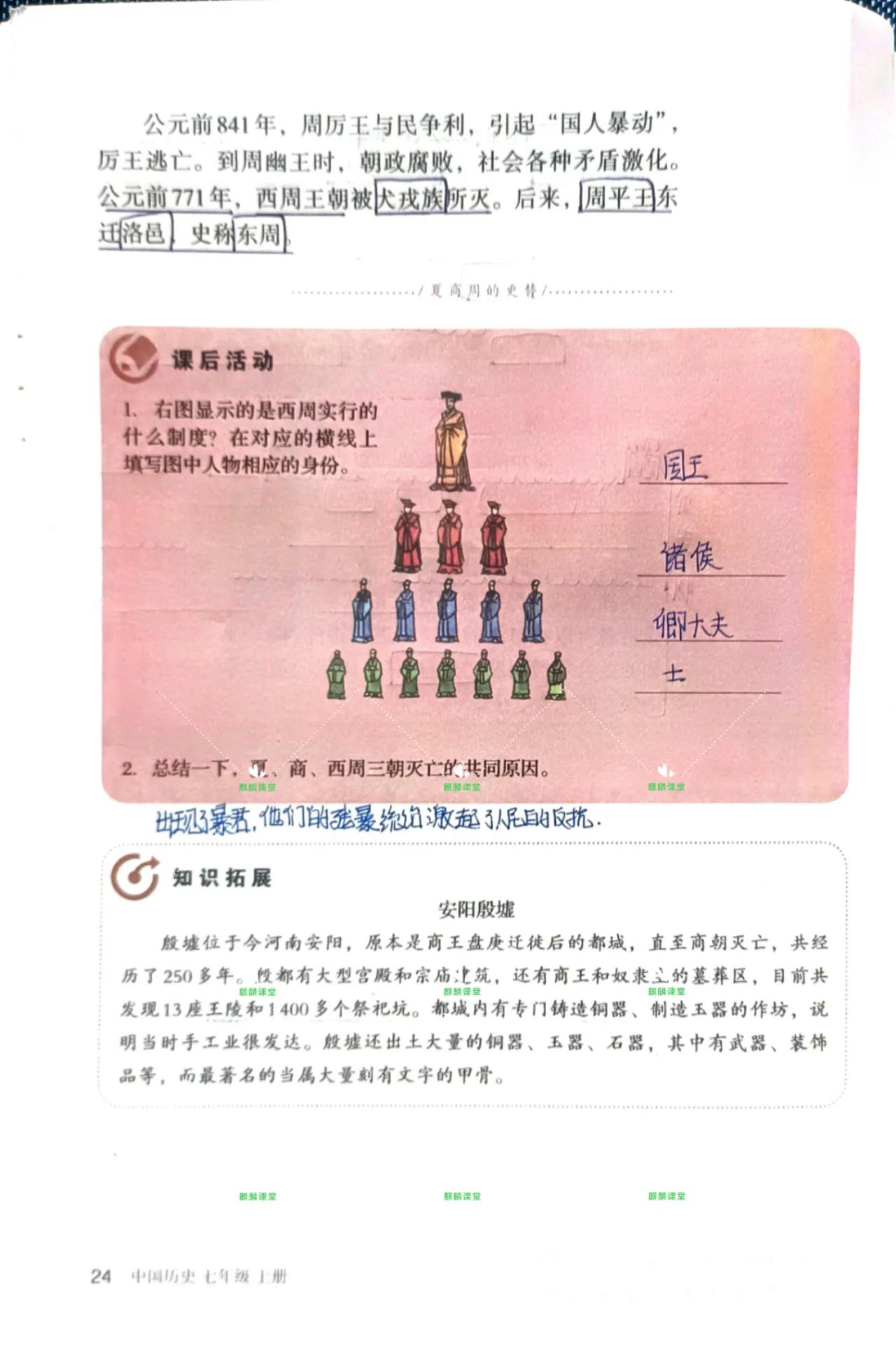 七年级上册历史网课夏商周的更替,七年级历史夏商周的更替课文笔记